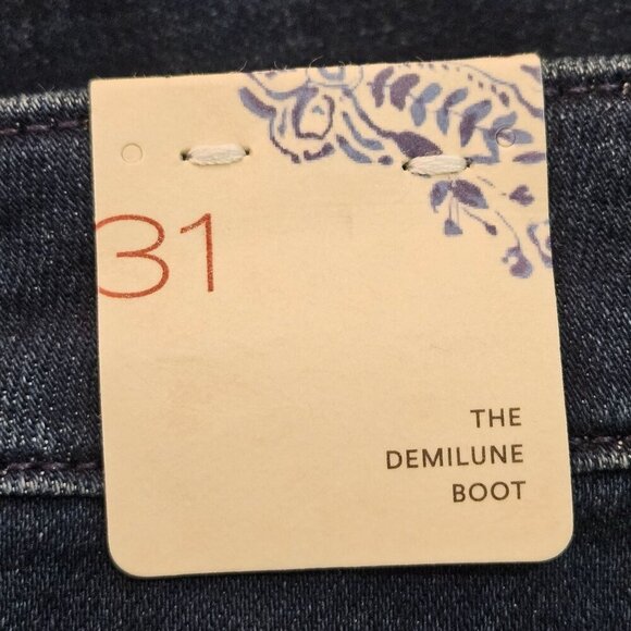 NEW Anthropologie's Pilcro Demilune Boot Jeans Size 31 Darker Wash Cowgirl - Picture 13 of 16